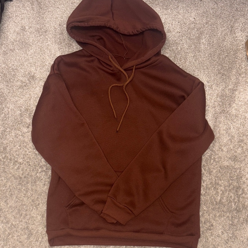 Woman’s Brown Hoodie Sweatshirt - Shein